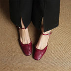 Arlena Genuine Leather Strap Flat