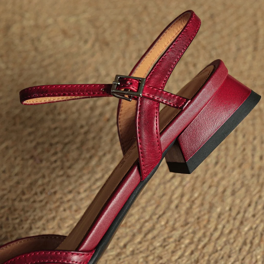 Arlena Genuine Leather Strap Flat