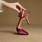 Arlena Genuine Leather Strap Flat