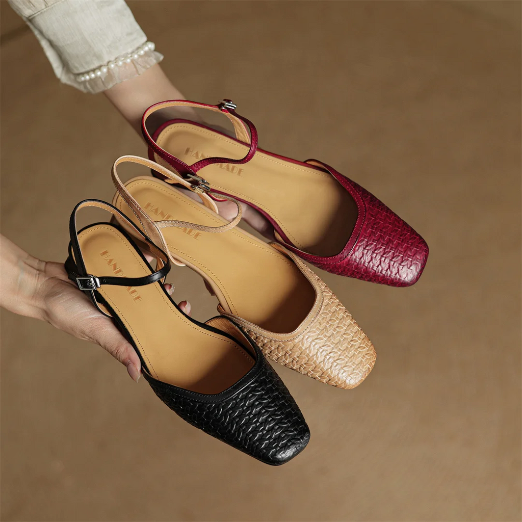 Arlena Genuine Leather Strap Flat