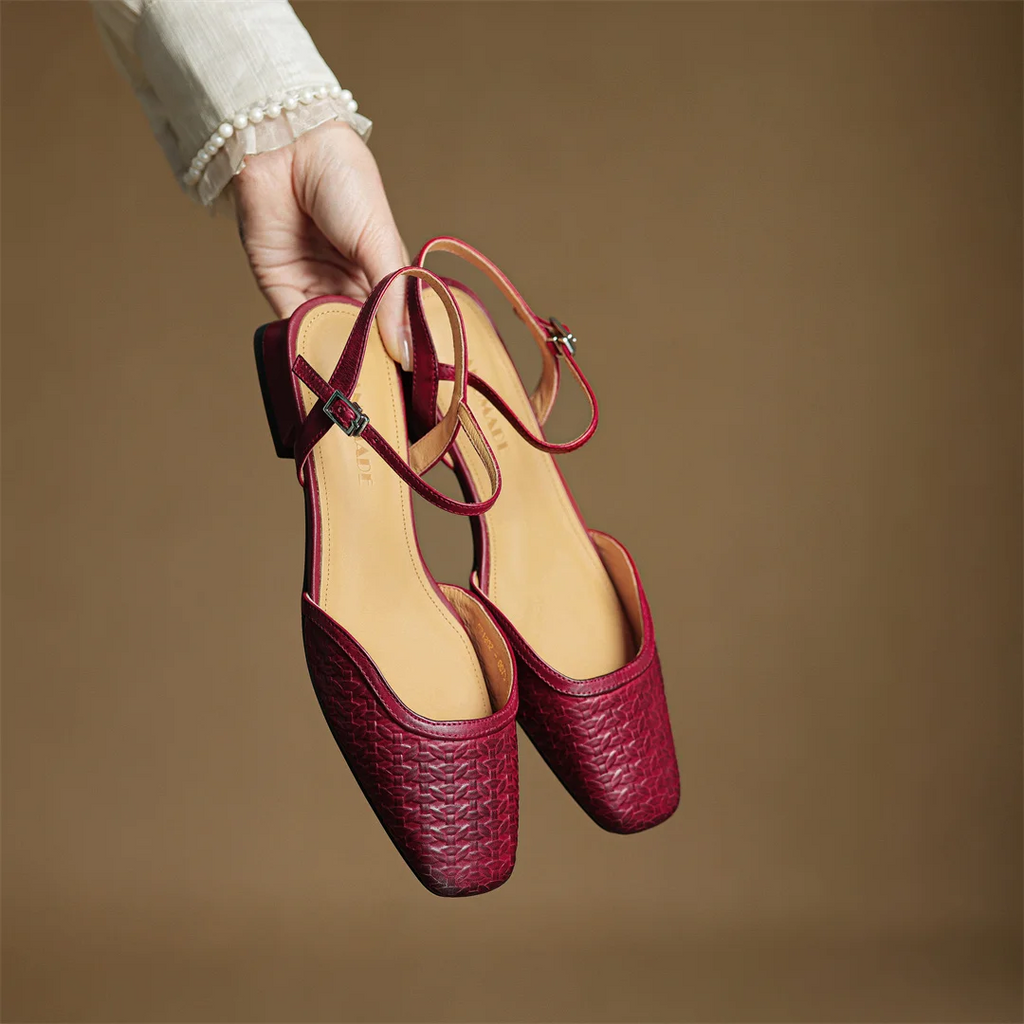Arlena Genuine Leather Strap Flat