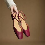Arlena Genuine Leather Strap Flat
