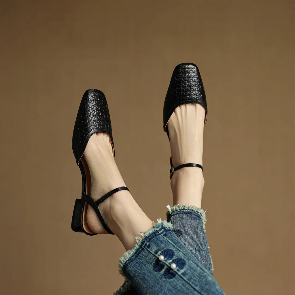 Arlena Genuine Leather Strap Flat