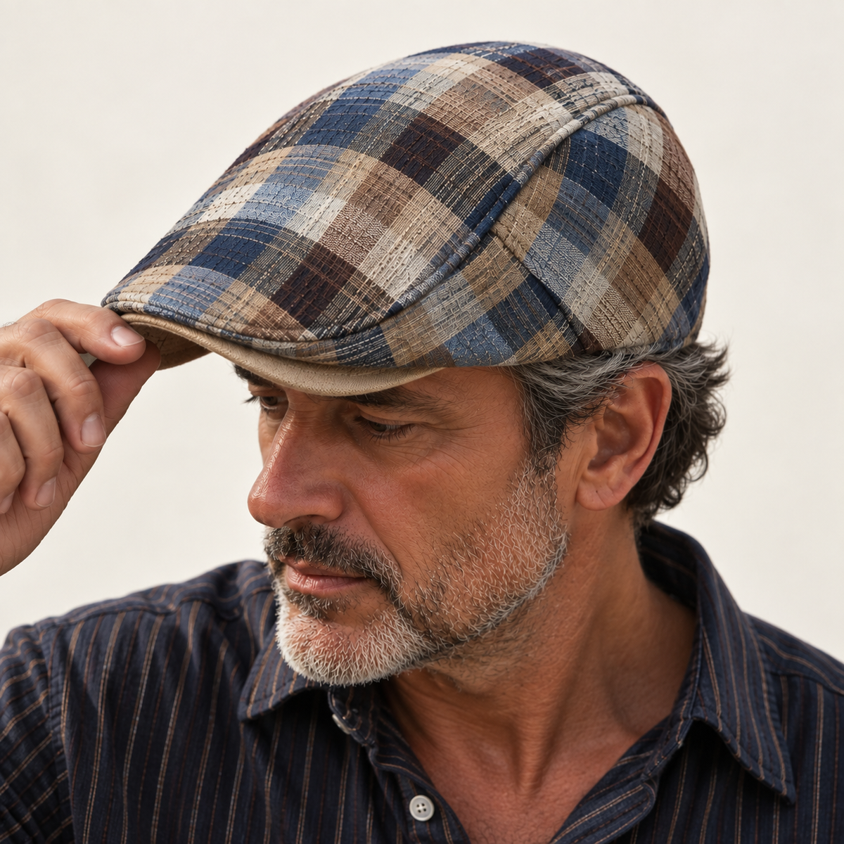 The Ellerby Striped Newsboy Cap