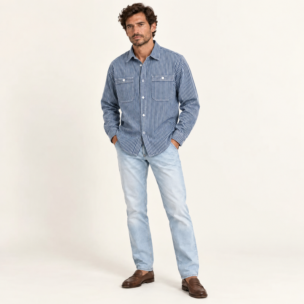 The Ashford Blue Stripe Overshirt